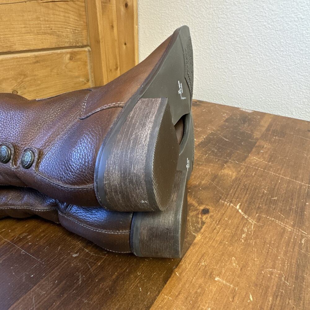 Matisse Women's 8 Sargent Brown Leather Mid Calf Western Riding Boot Side Zip - Picture 8 of 14
